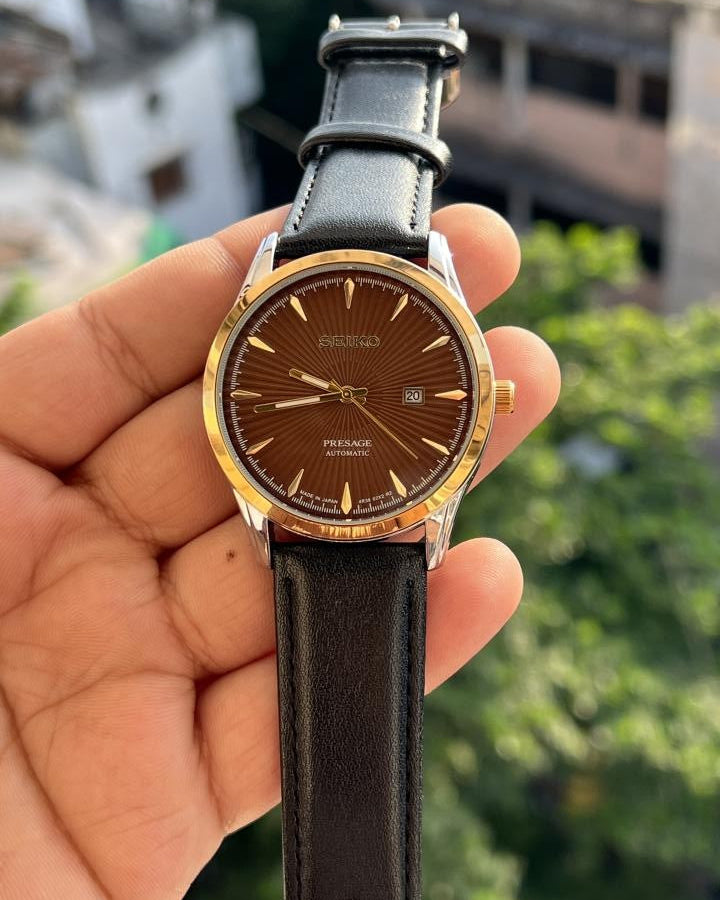 SEIKO PRESAGE PREMIUM LEATHER BELT WATCH