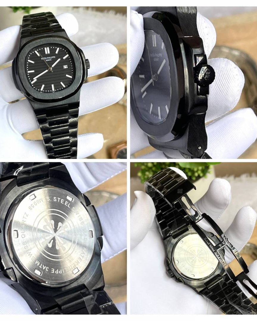 Patek Philipe Nautilus Premium Quartz Full Black AT470