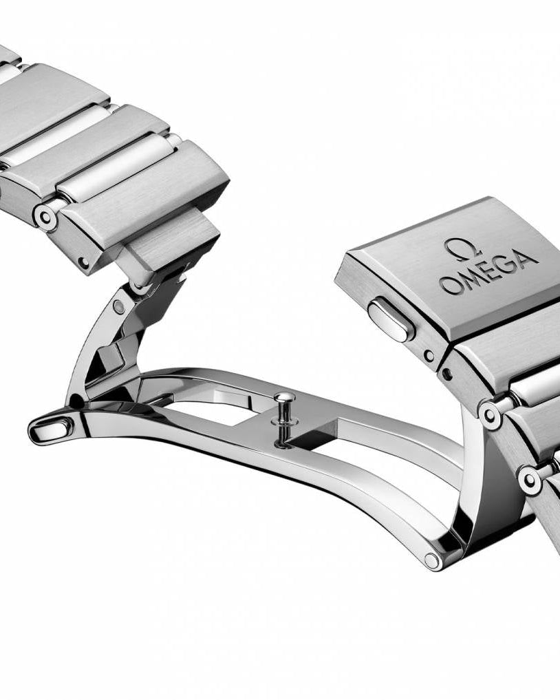 Omegha Constellation 41 mm Meteorite Watch silver blue design