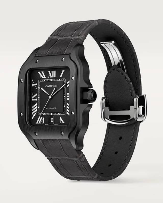 Cartiie_r Santos Automatic black Roman ank