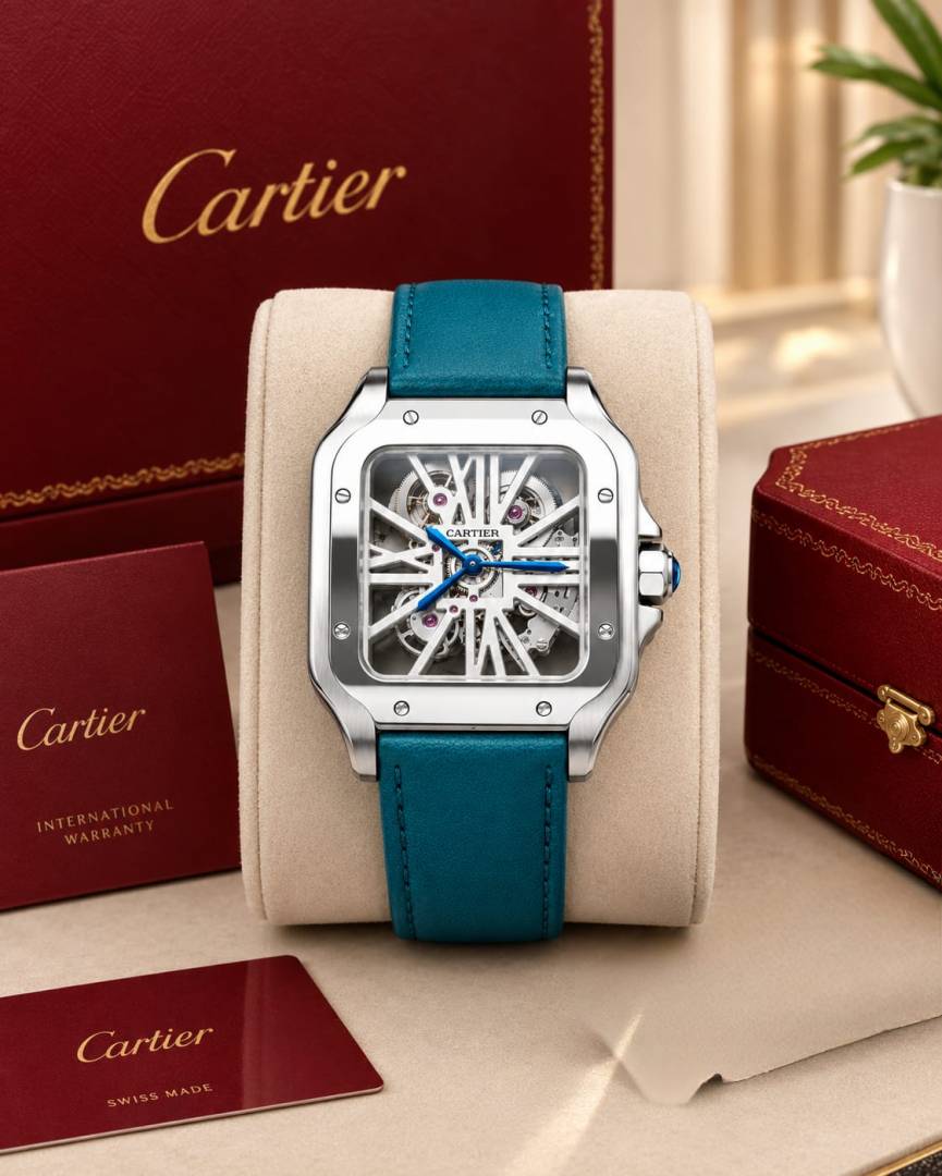 Cartiie_r Santos Skeleton blue Silver