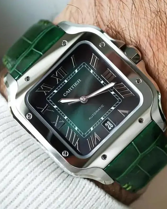 Cartiie_r Santos Automatic green Roman ank