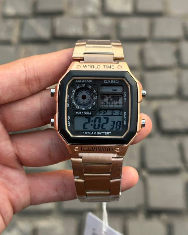 Casiio illuminator world time copper