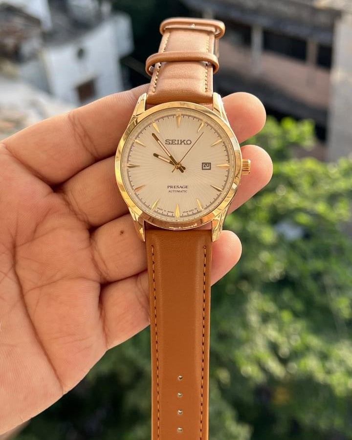 SEIKO PRESAGE PREMIUM LEATHER BELT WATCH