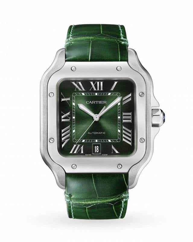 Cartiie_r Santos Automatic green Roman ank
