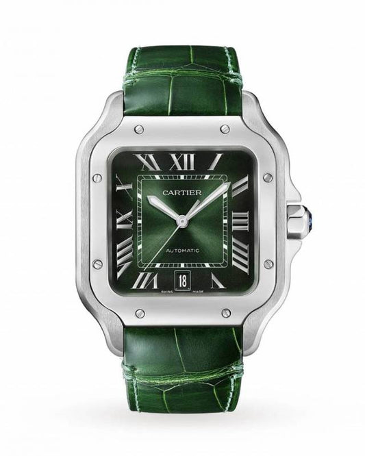 Cartiie_r Santos Automatic green Roman ank