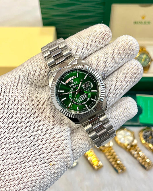 Role_x Sky-Dweller Silver Green