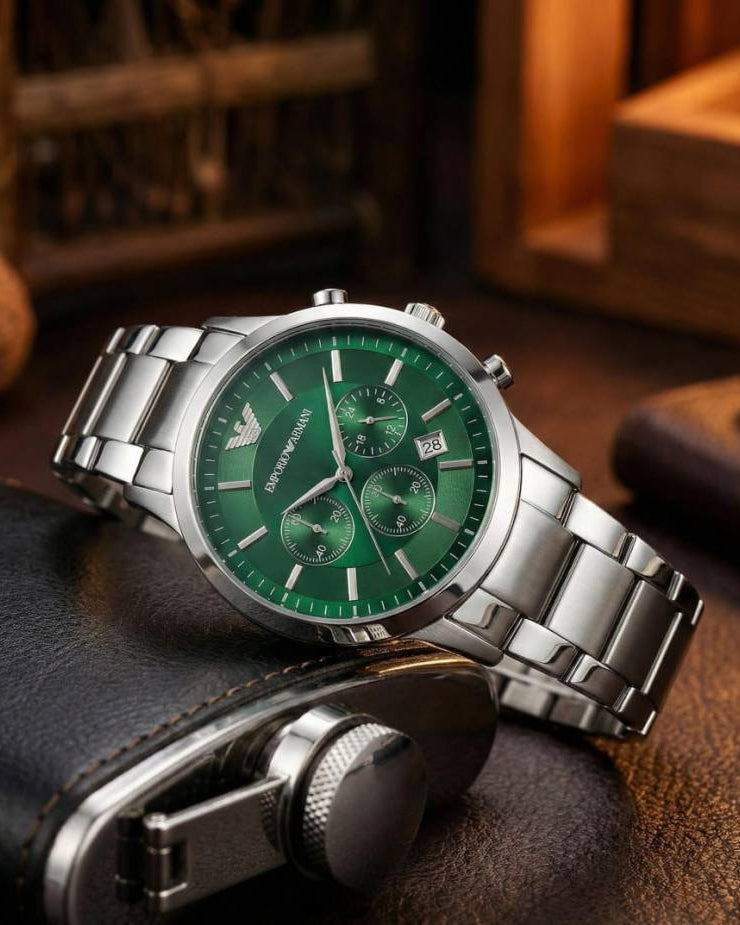 Emporio Armaan_i Classic Silver-Green