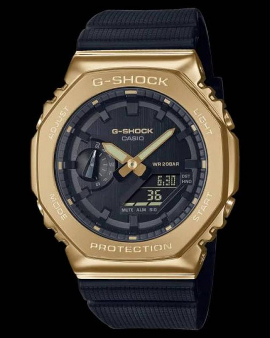Casio g shock gm2100 black gold
