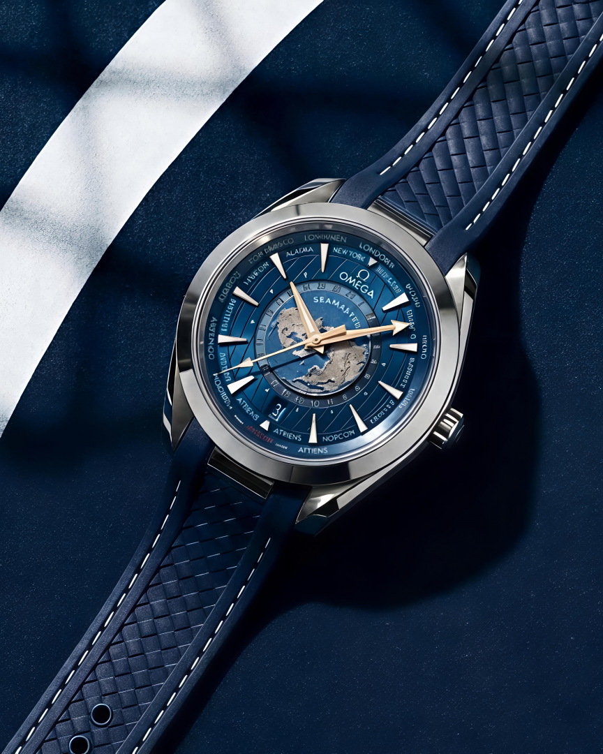 Omegha Seamaster Aqua Terra 150M Quartz World Map