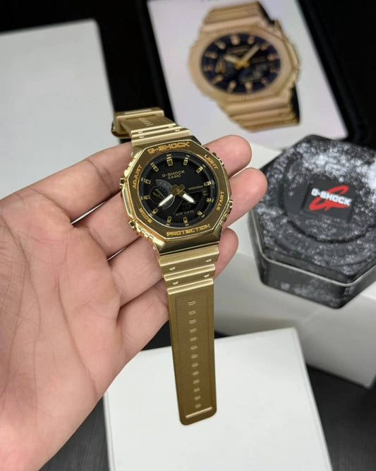 Casio g shock gm2100 black gold
