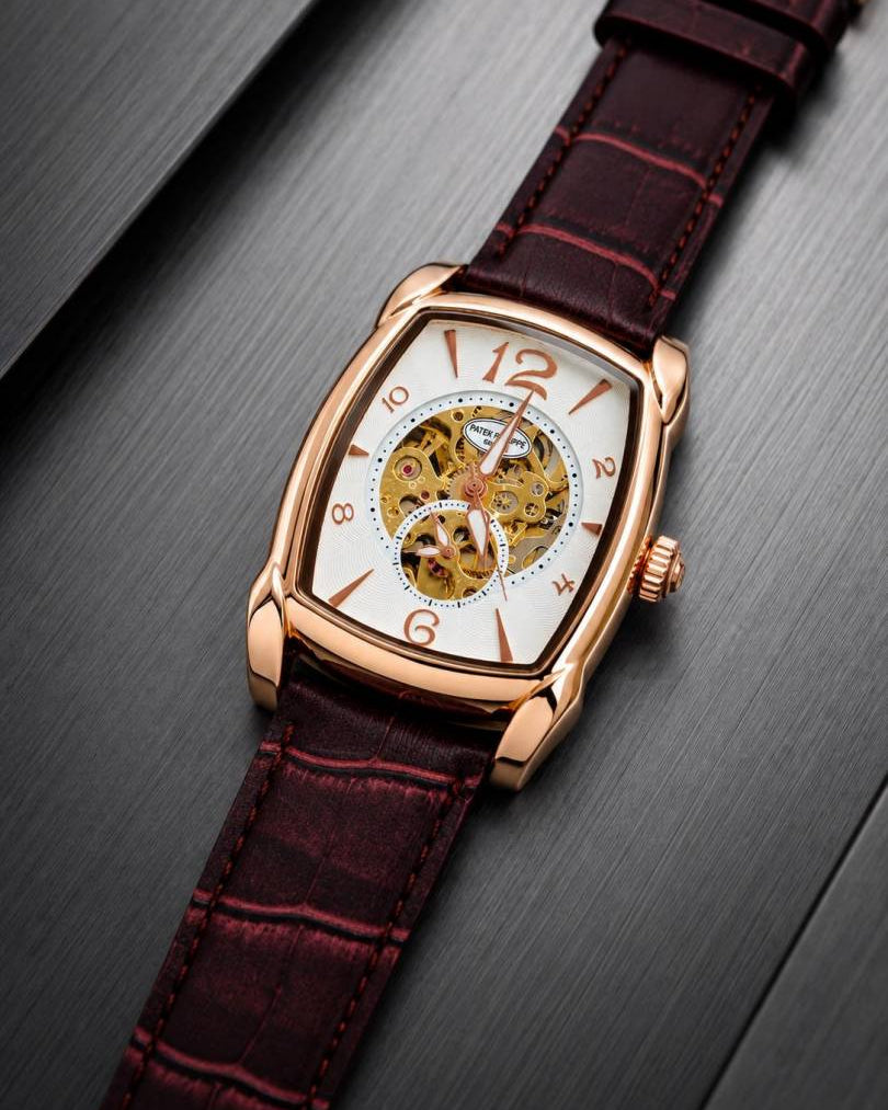 Patek_Phillippe Barrel Automatic Skeleton Rose Gold Brown 515