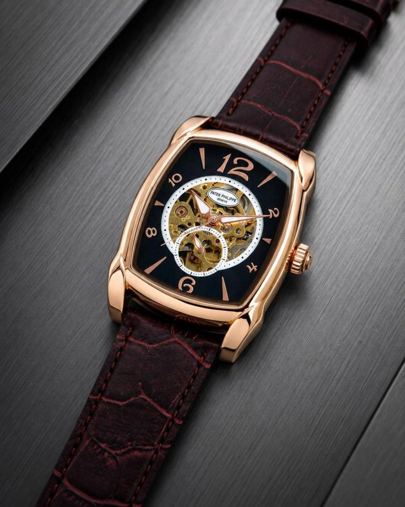 Patek_Phillippe Barrel Automatic Skeleton Rose Gold Brown 212