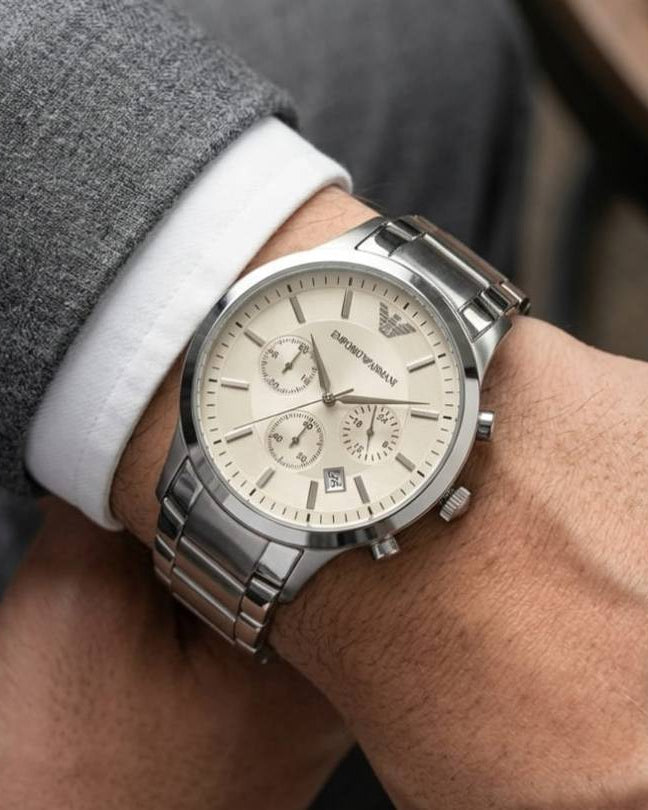 Emporio Armaan_i Classic Silver White