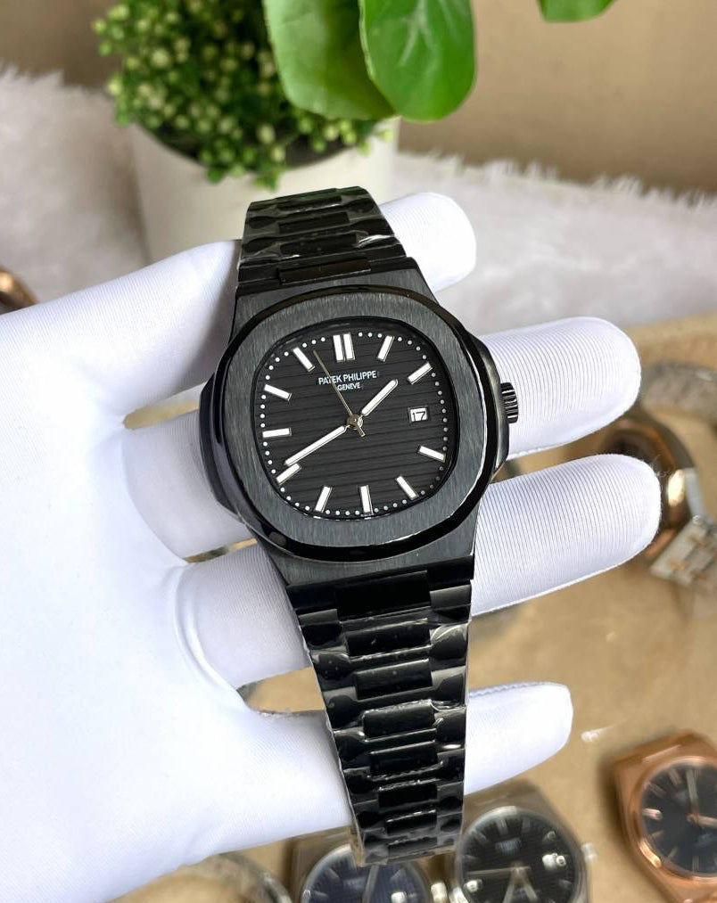 Patek Philipe Nautilus Premium Quartz Full Black AT470