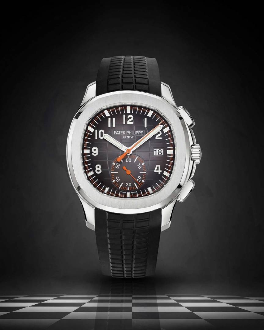 Patek Philipe Aquanaut Chronograph5968 silver Black