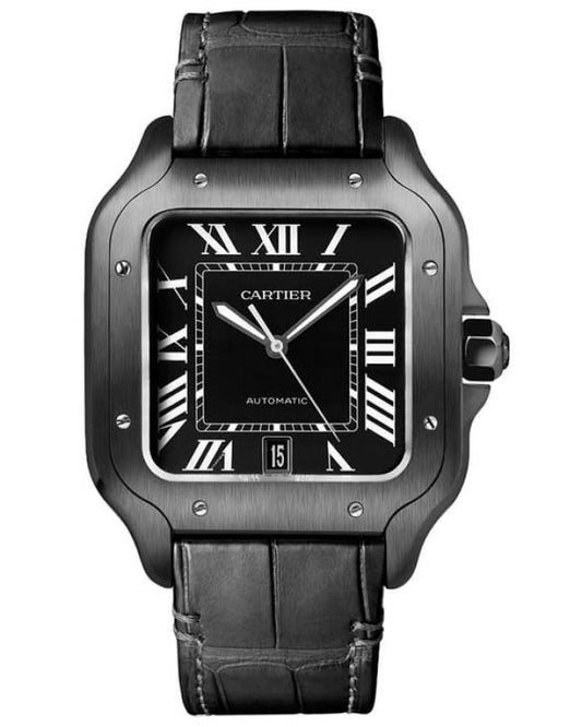 Cartiie_r Santos Automatic black Roman ank
