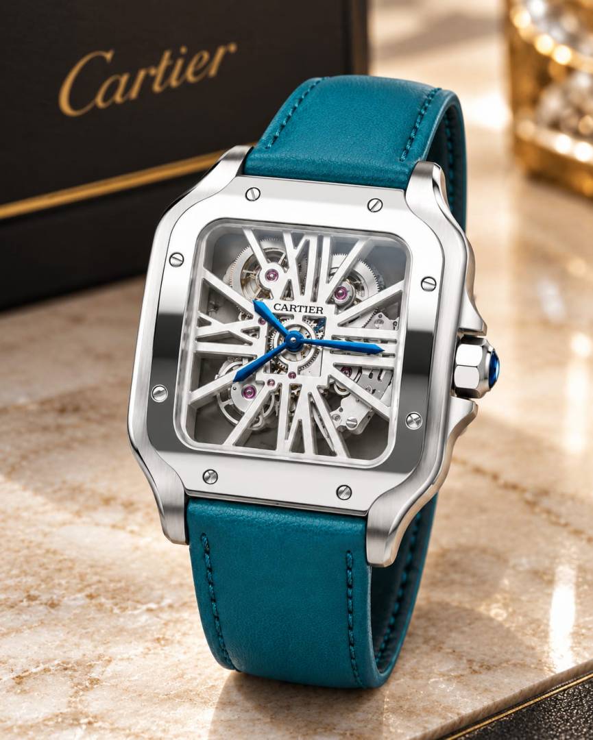 Cartiie_r Santos Skeleton blue Silver