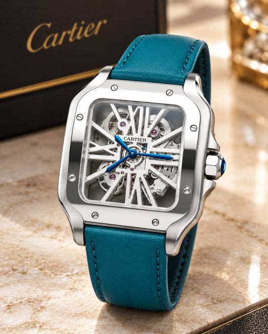 Cartiie_r Santos Skeleton blue Silver