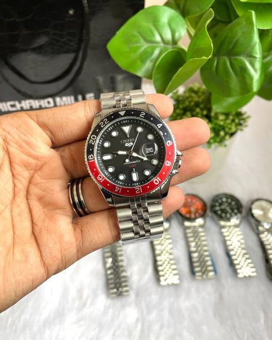Seiko Sports GMT Open Back Red Black AT438
