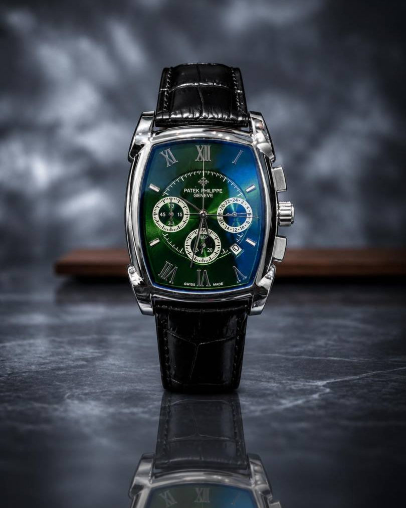 Patek_Phillippe Barrel Quartz Silver Green 523