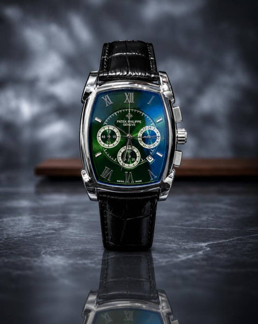 Patek_Phillippe Barrel Quartz Silver Green 523