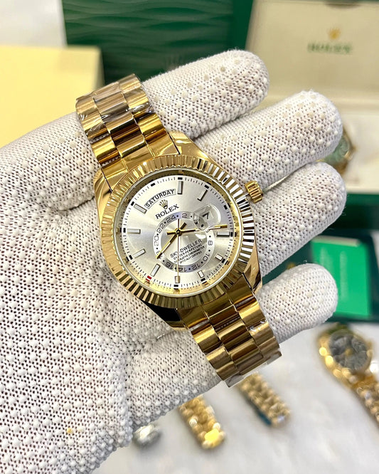 Role_x Sky-Dweller gold white